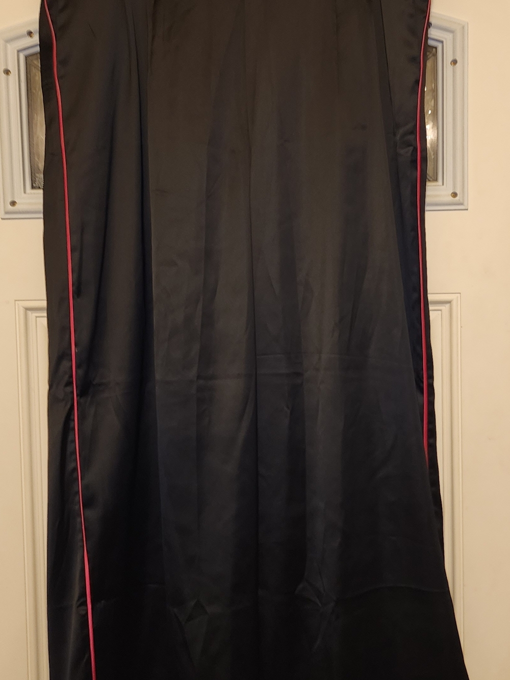 torrid Black Wide-Leg Pants with Pink Side Piping